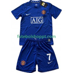 Camisola Júnior Manchester United Cristiano Ronaldo 7 2009 Retro Terceiro Equipamento 2008 Manga Curta