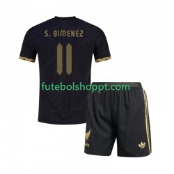 Camisola Júnior México Santiago Gimenez 11 Gold Cup Principais Equipamento 2025 Manga Curta