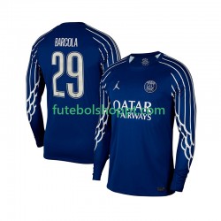 Camisola Homem Paris Saint-Germain Bradley Barcola 29 Quarto Equipamento 2024-2025 Manga Comprida