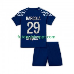 Camisola Júnior Paris Saint-Germain Bradley Barcola 29 Quarto Equipamento 2024-2025 Manga Curta