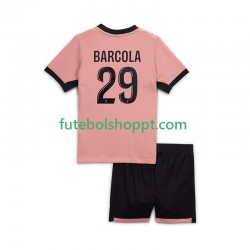 Camisola Júnior Paris Saint-Germain Bradley Barcola 29 Terceiro Equipamento 2024-2025 Manga Curta