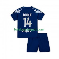 Camisola Júnior Paris Saint-Germain Desire Doue 14 Quarto Equipamento 2024-2025 Manga Curta