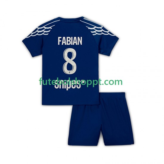 Camisola Júnior Paris Saint-Germain Fabian 8 Quarto Equipamento 2024-2025 Manga Curta