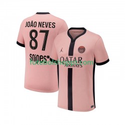 Camisola Homem Paris Saint-Germain Joao Neves 87 Terceiro Equipamento 2024-2025 Manga Curta