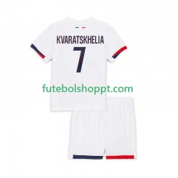 Camisola Júnior Paris Saint-Germain Khvicha Kvaratskhelia 7 Alternativa Equipamento 2024-2025 Manga Curta