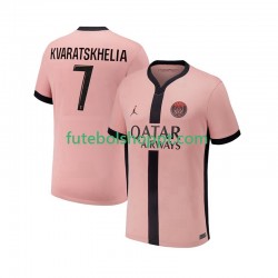 Camisola Homem Paris Saint-Germain Khvicha Kvaratskhelia 7 Terceiro Equipamento 2024-2025 Manga Curta