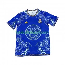 Camisola Homem Real Madrid Versace Blue Edition Principais Equipamento 2024-2025 Manga Curta