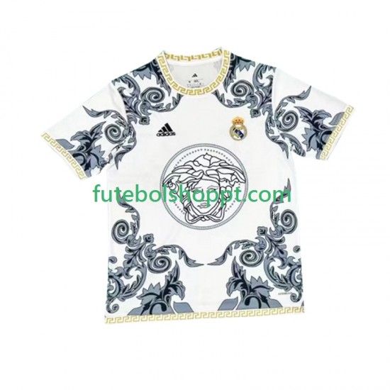 Camisola Homem Real Madrid Versace White Edition Principais Equipamento 2024-2025 Manga Curta