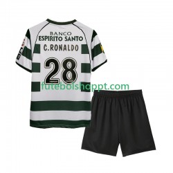 Camisola Júnior Sporting CP Cristiano Ronaldo 28 2001 2003 Retro Principais Equipamento Manga Curta
