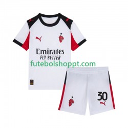 Camisola Júnior AC Milan Ardon Jashari 30 Alternativa Equipamento 2025-2026 Manga Curta