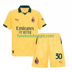 Camisola Júnior AC Milan Ardon Jashari 30 Terceiro Equipamento 2025-2026 Manga Curta
