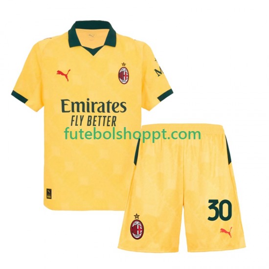 Camisola Júnior AC Milan Ardon Jashari 30 Terceiro Equipamento 2025-2026 Manga Curta