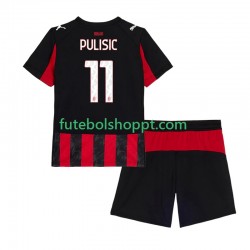 Camisola Júnior AC Milan Christian Pulisic 11 Principais Equipamento 2025-2026 Manga Curta