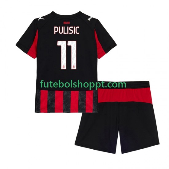 Camisola Júnior AC Milan Christian Pulisic 11 Principais Equipamento 2025-2026 Manga Curta