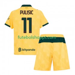 Camisola Júnior AC Milan Christian Pulisic 11 Terceiro Equipamento 2025-2026 Manga Curta