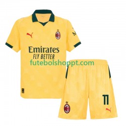 Camisola Júnior AC Milan Christian Pulisic 11 Terceiro Equipamento 2025-2026 Manga Curta