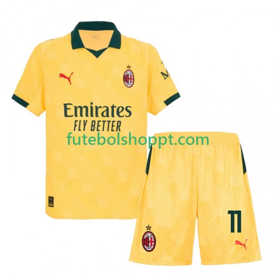 Camisola Júnior AC Milan Christian Pulisic 11 Terceiro Equipamento 2025-2026 Manga Curta