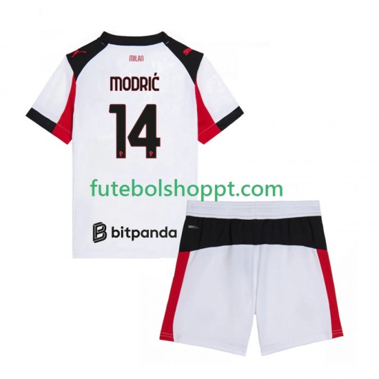 Camisola Júnior AC Milan Modrić Luca 14 Alternativa Equipamento 2025-2026 Manga Curta
