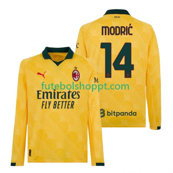 Camisola Homem AC Milan Modrić Luca 14 Terceiro Equipamento 2025-2026 Manga Comprida