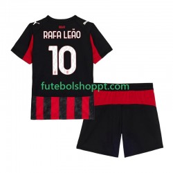 Camisola Júnior AC Milan Rafael Leao 10 Principais Equipamento 2025-2026 Manga Curta