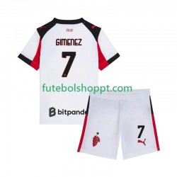 Camisola Júnior AC Milan Santiago Gimenez 7 Alternativa Equipamento 2025-2026 Manga Curta