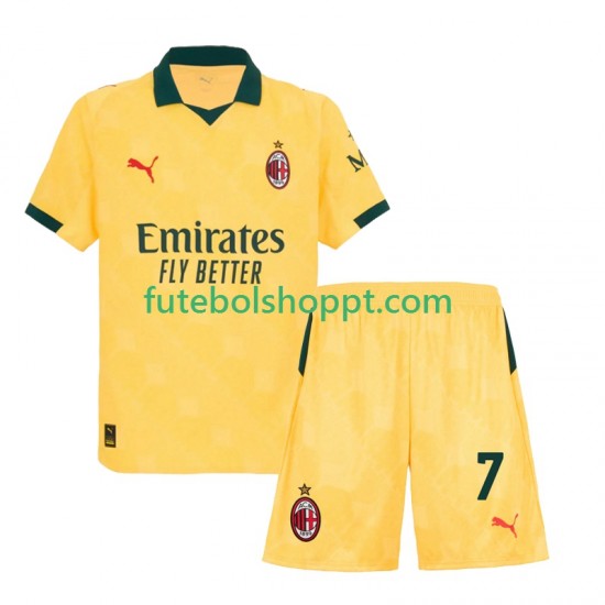 Camisola Júnior AC Milan Santiago Gimenez 7 Terceiro Equipamento 2025-2026 Manga Curta