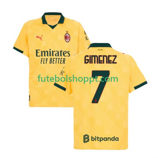 Camisola Homem AC Milan Santiago Gimenez 7 Terceiro Equipamento 2025-2026 Manga Curta