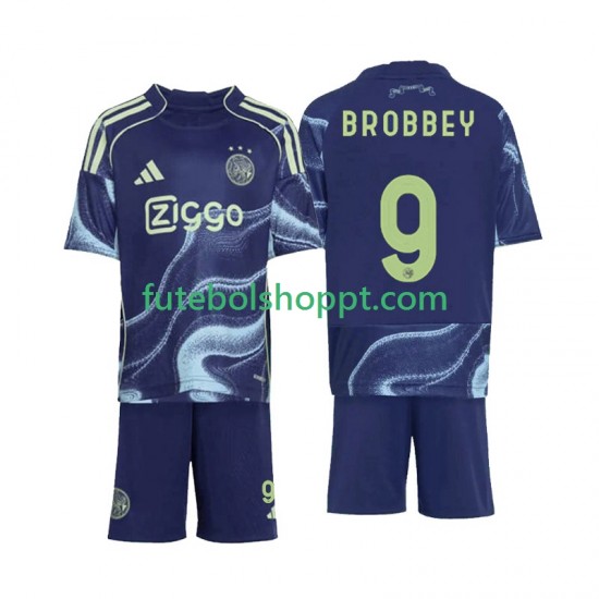 Camisola Júnior AFC Ajax Brian Brobbey 9 Alternativa Equipamento 2025-2026 Manga Curta