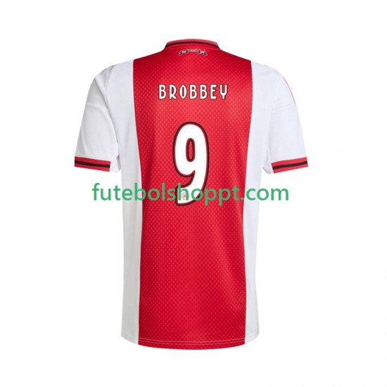Camisola Homem AFC Ajax Brian Brobbey 9 Principais Equipamento 2025-2026 Manga Curta