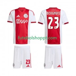 Camisola Júnior AFC Ajax Steven Berghuis 23 Principais Equipamento 2025-2026 Manga Curta