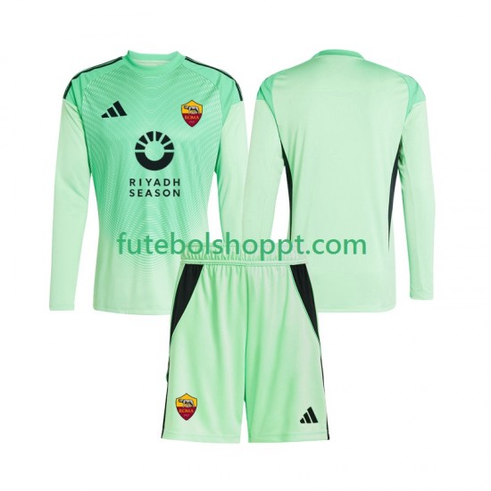 Camisola Júnior AS Roma Guarda-redes Alternativa Equipamento Quarto Equipamento 2025-2026 Manga Comprida