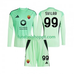 Camisola Júnior AS Roma Mile Svilar 99 Guarda-redes Alternativa Equipamento Quarto Equipamento 2025-2026 Manga Comprida