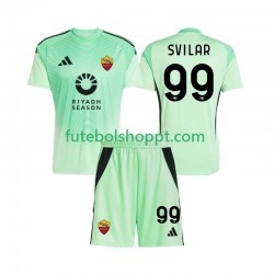 Camisola Júnior AS Roma Mile Svilar 99 Guarda-redes Alternativa Equipamento Quarto Equipamento 2025-2026 Manga Curta
