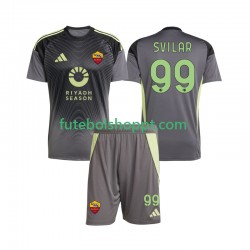 Camisola Júnior AS Roma Mile Svilar 99 Guarda-redes Principais Equipamento 2025-2026 Manga Curta