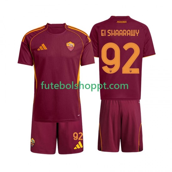 Camisola Júnior AS Roma Stephan El Shaarawy 92 Principais Equipamento 2025-2026 Manga Curta