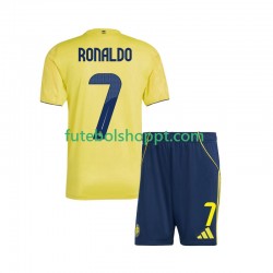 Camisola Júnior Al Nassr Cristiano Ronaldo 7 Principais Equipamento 2025-2026 Manga Curta