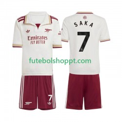 Camisola Júnior Arsenal Bukayo Saka 7 Terceiro Equipamento 2025-2026 Manga Curta