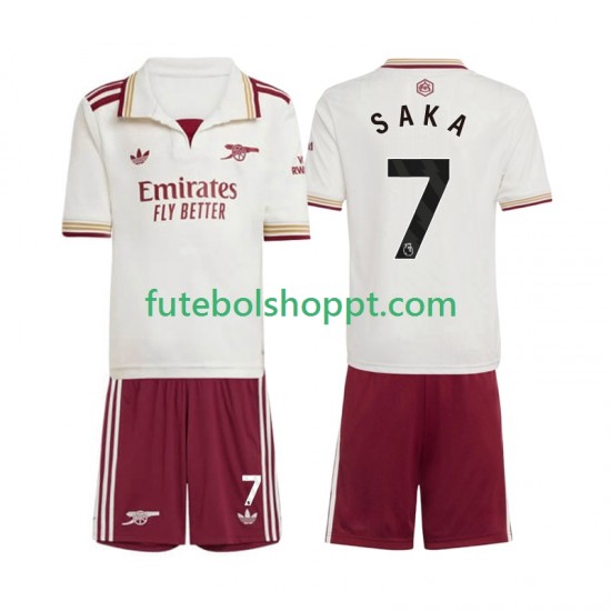 Camisola Júnior Arsenal Bukayo Saka 7 Terceiro Equipamento 2025-2026 Manga Curta