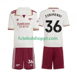 Camisola Júnior Arsenal Martin Zubimendi 36 Terceiro Equipamento 2025-2026 Manga Curta