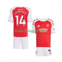 Camisola Júnior Arsenal Viktor Gyokeres 14 Principais Equipamento 2025-2026 Manga Curta
