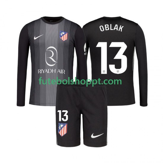 Camisola Júnior Atlético Madrid Jan Oblak 13 Guarda-redes Alternativa Equipamento 2025-2026 Manga Comprida