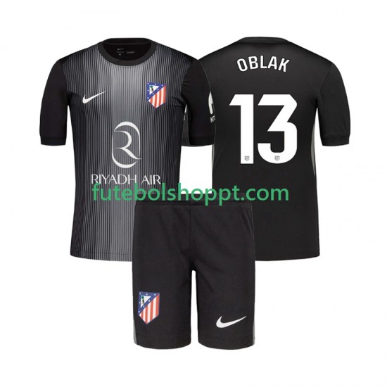 Camisola Júnior Atlético Madrid Jan Oblak 13 Guarda-redes Alternativa Equipamento 2025-2026 Manga Curta