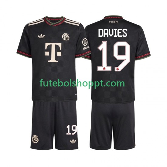 Camisola Júnior Bayern de Munique Alphonso Davies 19 Terceiro Equipamento 2025-2026 Manga Curta