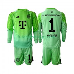 Camisola Júnior Bayern de Munique Neuer 1 Guarda-redes Principais Equipamento 2025-2026 Manga Comprida