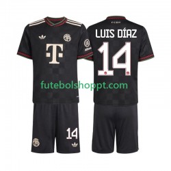 Camisola Júnior Bayern de Munique Luis Diaz 14 Terceiro Equipamento 2025-2026 Manga Curta