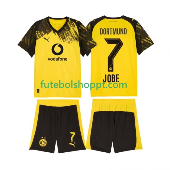 Camisola Júnior Borussia Dortmund Jobe Bellingham 7 Principais Equipamento 2025-2026 Manga Curta