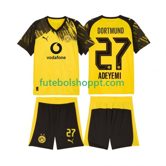 Camisola Júnior Borussia Dortmund Karim Adeyemi 27 Principais Equipamento 2025-2026 Manga Curta
