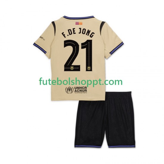 Camisola Júnior FC Barcelona Frenkie de Jong 21 UCL Alternativa Equipamento 2025-2026 Manga Curta