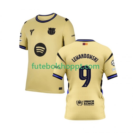 Camisola Homem FC Barcelona Robert Lewandowski 9 Champions League Alternativa Equipamento 2025-2026 Manga Curta
