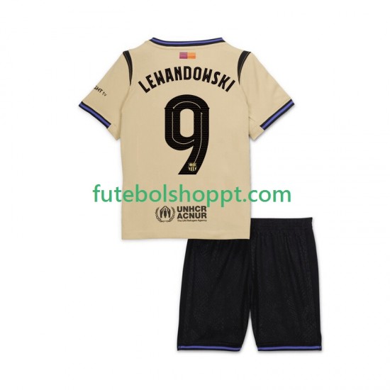 Camisola Júnior FC Barcelona Robert Lewandowski 9 UCL Alternativa Equipamento 2025-2026 Manga Curta